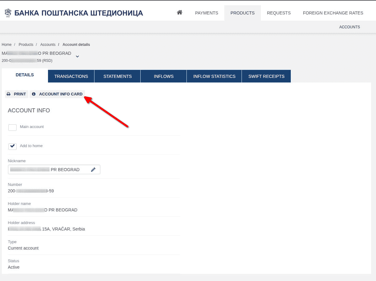 Переходите во вкладку Account Info